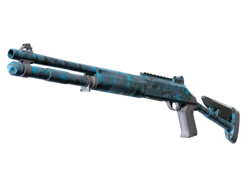 Souvenir XM1014 | VariCamo Blue (Battle-Scarred)